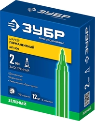 ЗУБР МП-300 зеленый, 2 мм перманентный маркер (06322-4) zb  06322-4