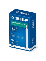 ЗУБР МА-200 белый, 2 мм акриловый маркер (06337-8) zb  06337-8