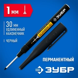 ЗУБР Колибри-30 черный, наконечник L 30 мм, d 3.0 мм, перманентный маркер для отверстий (06338-2) zb  06338-2