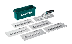 KRAFTOOL 280х115 мм, набор нержавеющих гребенок (6шт) со сменной 2к ручкой, в пластиковом кейсе (33268-H6) zb  33268-h6