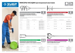 ЗУБР 100 х 590 мм, шестигранный хвостовик, миксер для гипсовых смесей и наливных полов, Профессионал (06035-10-59) zb  06035-10-59_z02