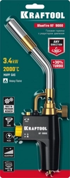 KRAFTOOL KF-9000, с пьезоподжигом на баллон турбо нагрев + 30% 2000°C, Газовая горелка Blue Fire (55510) zb  55510