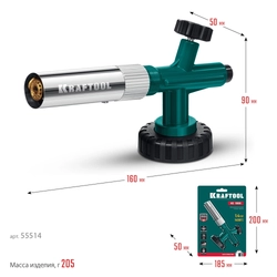 KRAFTOOL KG-1000 цельнометаллическая с пьезоподжигом, газовая горелка на баллон (55514) zb  55514