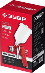 ЗУБР MS 200-3, 1.2, 1.5, 1.8 мм, пневматический краскопульт с верхним бачком (06458) zb  6458