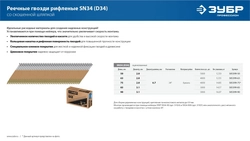ЗУБР SN34-90A, пневматический нейлер для реечных гвоздей ЗУБР SN34/D34 (50-90 мм), Профессионал (31925) zb  31925