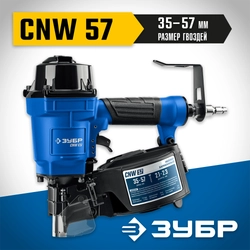 ЗУБР CNW-57, пневматический нейлер для барабанных гвоздей ЗУБР CNW (35-57 мм), Профессионал (31910) zb  31910