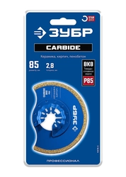 ЗУБР CARBIDE ВК8 Р40, 85x2.8 мм полотно дисковое с твердосплавной крошкой: керамика, кирпич, пенобетон, StarQuick (15578-85) zb  15578-85