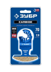 ЗУБР CARBIDE ВК8 Р30, 70x2.8 мм полотно с твердосплавной крошкой: керамика, кирпич, пенобетон, StarQuick (15580-70-2.8) zb  15580-70-2.8