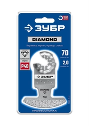 ЗУБР DIAMOND 70x2.0 мм полотно с алмазным зерном Р40: керамика, мрамор, стекло, кирпич, StarQuick (15585-70-2.0) zb  15585-70-2.0