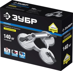 ЗУБР  140 кг, тройной алюминиевый подъемник на присоске, Профессионал (33723-3) 33723-3
