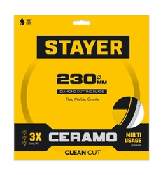 STAYER CERAMO 230 мм (22.2/25.4 х 5 х 2.2 мм), сплошной алмазный диск (3664-230) zb  3664-230_z03