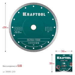 KRAFTOOL ULTRA-THIN 230х1.8 мм ультратонкий алмазный диск (36685-230) zb  36685-230
