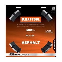 KRAFTOOL ASPHALT 500 мм (25.4/20 мм, 12х4.0 мм), алмазный диск (36687-500) zb  36687-500_z01