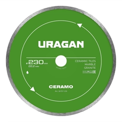 URAGAN CERAMO 230 мм, диск алмазный отрезной сплошной (36707-230) zb  36707-230