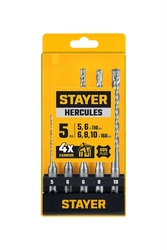 STAYER HERCULES-4Х 5шт набор буров SDS-plus (29290-H5) zb  29290-h5