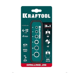 KRAFTOOL Woodsniper 121, 6 отверстий 4 - 12 мм, кондуктор для сверления под углом 45° и 90° (30073) zb  30073