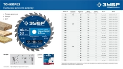 ЗУБР Тонкорез 250х30 x 2.1 мм, 80Т, диск пильный по дереву тонкий рез, Профессионал (36933-250-30-80) zb  36933-250-30-80