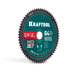 KRAFTOOL Slim wood cut 210 х 30 x 1.8 мм, 64Т, диск пильный по дереву, (36955-210-30-64) zb  36955-210-30-64