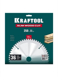 KRAFTOOL Slim wood cut 250 х 30 x 2.0 мм, 36Т, диск пильный по дереву, (36955-250-30-36) zb  36955-250-30-36