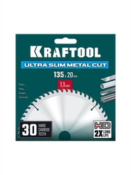 KRAFTOOL Ultra-Slim Metal Cut 135 х 20 x 1.1 мм, 30Т, диск пильный, тонкий рез металла (36956-135-20-30) zb  36956-135-20-30