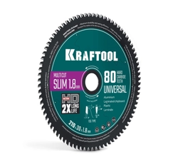 KRAFTOOL Slim multi cut 210 х 30 x 1.8 мм, 80Т, диск пильный по дереву (36957-210-30-80) zb  36957-210-30-80