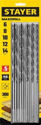 STAYER Maxdrill, 5 шт: 6-8-10-12-14 х 300 мм, набор сверл спиральных по дереву (2943-300-H5) zb  2943-300-h5_z01