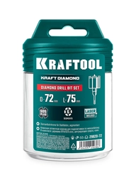 KRAFTOOL DIAMOND d 72 мм (сухое сверление с микроударом, глубина сверления 75 мм, лазерная сварка), Алмазная Коронка для подрозетников (29820-72) zb  29820-72