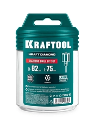 KRAFTOOL DIAMOND d 82 мм (сухое сверление с микроударом, глубина сверления 75 мм, лазерная сварка), Алмазная Коронка для подрозетников (29820-82) zb  29820-82