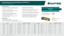 KRAFTOOL DIAMOND 250 мм (450 мм, 1 1/4″, лазерная сварка, сухое сверление с микроударом), алмазная коронка по железобетону (29825-250) zb  29825-250