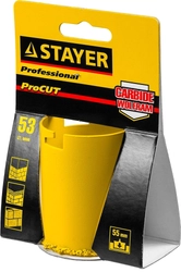 STAYER 53 мм, L 55 мм, карбид вольфрама, кольцевая коронка, Professional (33345-53) zb  33345-53