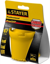 STAYER 67 мм, L 55 мм, карбид вольфрама, кольцевая коронка, Professional (33345-67) zb  33345-67