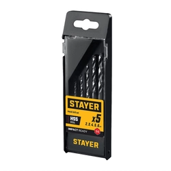 STAYER НЕХ-1/4″, 5 шт, набор сверл по металлу для винтовёртов и шуруповертов IMPACT READY (29603-H5) zb  29603-h5
