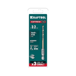 KRAFTOOL НЕХ-1/4″, d 3.2 х 75 мм, сверло по металлу для винтовёртов и шуруповертов IMPACT READY (29652-3.2) zb  29652-3.2