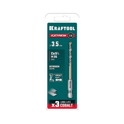 KRAFTOOL НЕХ-1/4″, d 3.5 х 79 мм, сверло по металлу для винтовёртов и шуруповертов IMPACT READY (29652-3.5) zb  29652-3.5