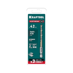 KRAFTOOL НЕХ-1/4″, d 4.2 х 83 мм, сверло по металлу для винтовёртов и шуруповертов IMPACT READY (29652-4.2) zb  29652-4.2