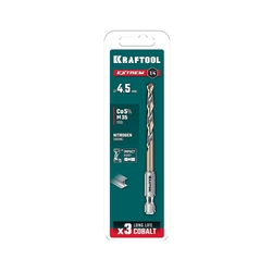 KRAFTOOL НЕХ-1/4″, d 4.5 х 87 мм, сверло по металлу для винтовёртов и шуруповертов IMPACT READY (29652-4.5) zb  29652-4.5