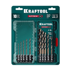 KRAFTOOL НЕХ-1/4″, 10 шт, набор сверл по металлу для винтовёртов и шуруповертов IMPACT READY (29652-H10) zb  29652-h10