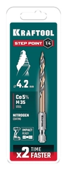 KRAFTOOL STEP POINT, d 4.2 х 83 мм, сверло по металлу для винтовёртов и шуруповертов IMPACT READY (29653-4.2) zb  29653-4.2