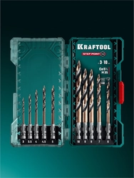 KRAFTOOL STEP POINT, 10 шт, набор сверл по металлу для винтовёртов и шуруповертов IMPACT READY (29653-H10) zb  29653-h10
