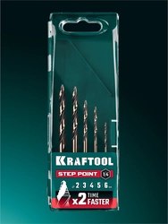KRAFTOOL STEP POINT, 5 шт, набор сверл по металлу для винтовёртов и шуруповертов IMPACT READY (29653-H5) zb  29653-h5