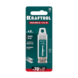 KRAFTOOL DOUBLE Сo-8 4.8х62мм, Сверло двухстороннее по металлу, сталь M42(+8%Co), класс А (29654-4.8-10) zb  29654-4.8-10