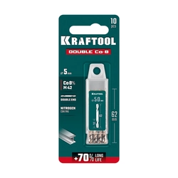 KRAFTOOL DOUBLE Сo-8 5х62мм, Сверло двухстороннее по металлу, сталь M42(+8%Co), класс А (29654-5.0-10) zb  29654-5.0-10