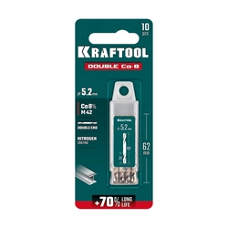KRAFTOOL DOUBLE Сo-8 5.2х62мм, Сверло двухстороннее по металлу, сталь M42(+8%Co), класс А (29654-5.2-10) zb  29654-5.2-10