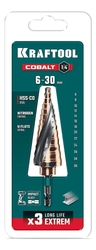 KRAFTOOL COBALT 6-30мм, 13 ступеней, азотирование, винтовая спираль, сверло ступенчатое(29691-6-30-13) zb  29691-6-30-13
