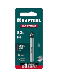 KRAFTOOL EXTREME Со5-А, d 8.3х6х50 мм, Z3, 90°, сталь M35, U-образная спираль, зенковка (29734-4) zb  29734-4