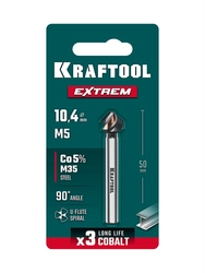 KRAFTOOL EXTREME Со5-А, d 10.4х6х50 мм, Z3, 90°, сталь M35, U-образная спираль, зенковка (29734-5) zb  29734-5