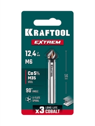 KRAFTOOL EXTREME Со5-А, d 12.4х8х56 мм, Z3, 90°, сталь M35, U-образная спираль, зенковка (29734-6) zb  29734-6