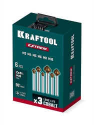 KRAFTOOL EXTREME Со5-А, 6 шт (6.3, 8.3, 10.4, 12.4, 16.5, 20.5 мм), Z3, 90°, сталь M35, U-образная спираль, набор зенковок (29734-H6) zb  29734-h6