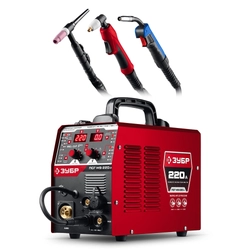 ЗУБР MIG & CUT 5-в-1, MIG / MAG, PLASMA CUT, FCAW, MMA, TIG, 220 А, полуавтомат сварочный, с газом / без газа, горелка ПСГ-220 (ПСГ-М9-220-Р) zb  псг-м9-220-р