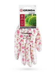 GRINDA COMFORT, S (7), садовые перчатки с прозрачным полиуретановым покрытием, розовые, 13 класс (11291-S) zb  11291-s_z01